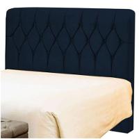 Cabeceira Casal Estofada Istambul Com Capitonê Azul Marinho - 2