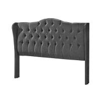 Cabeceira Casal Estofada Dubai Veludo Cinza - 2