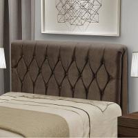 Cabeceira Queen Estofada Istambul Mônaco Com Capitonê Marrom - 2