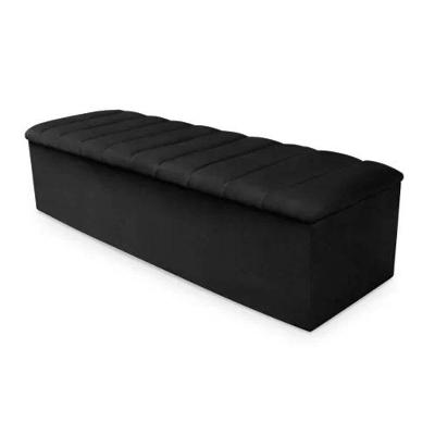 Calçadeira Baú Cancun Solteiro 90 Cm - Preto
