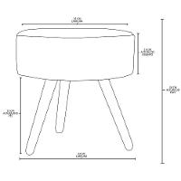 Puff Puf Banqueta Redondo Para Camarim Suede Pés Palito Bege - 2