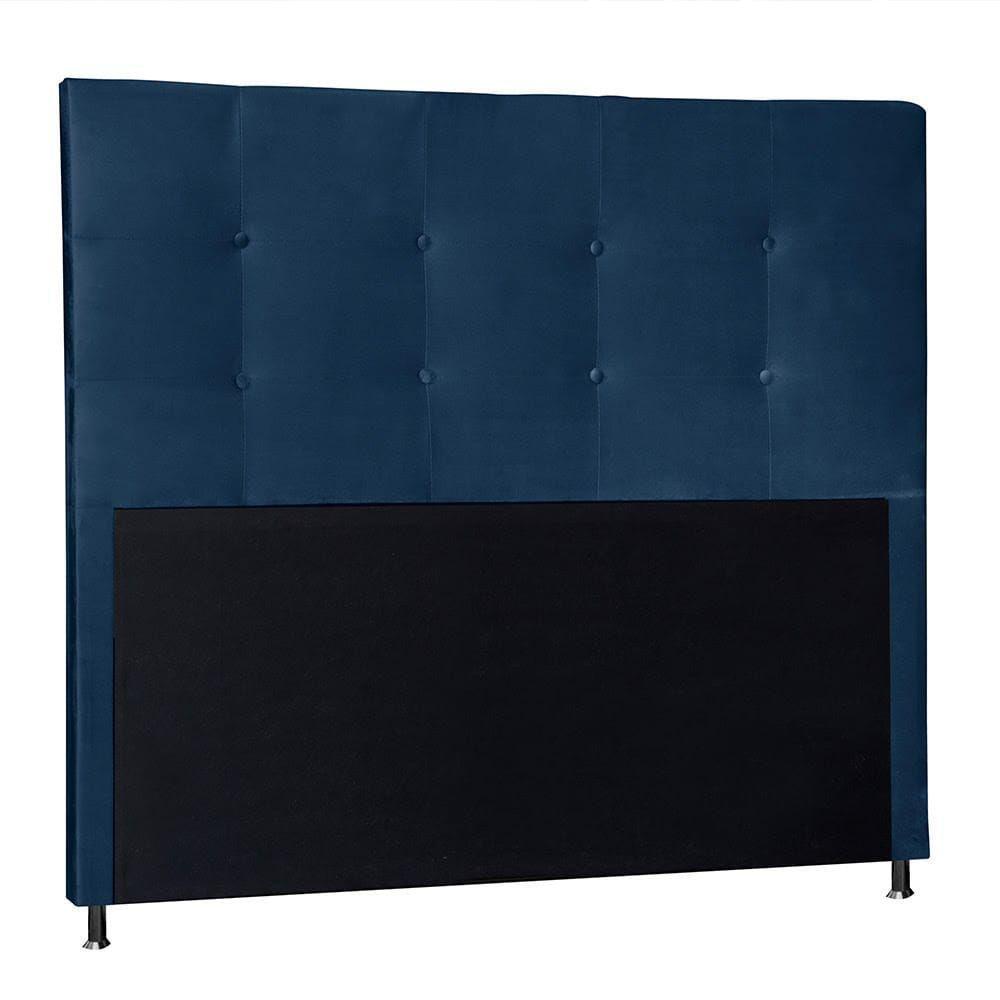 Cabeceira Berlim 1,60 Cm Box Queen Suede Azul Marinho - 1