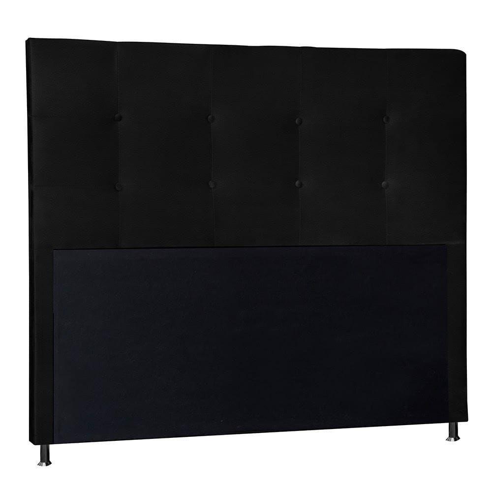 Cabeceira Berlim 90 Cm Cama Box Solteiro Suede Preto - 1
