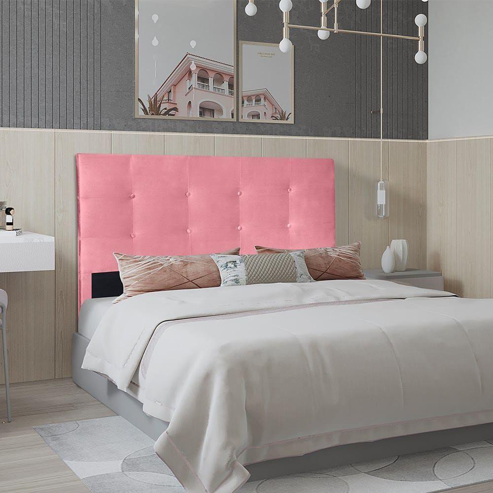 Cabeceira Berlim 1,60 Cm Cama Box Queen Suede Rose - 1