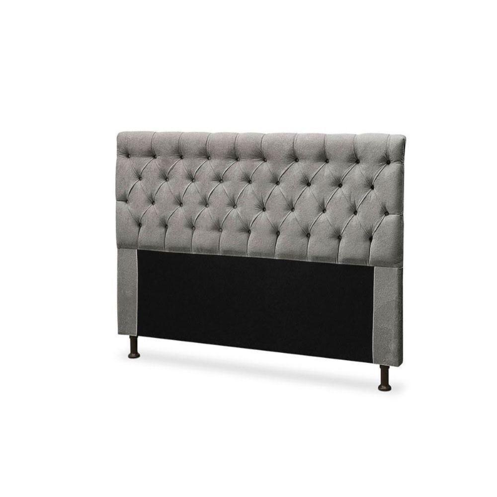 Cabeceira Cristal 1,95 Cm Cama Box King Size Suede Cinza - 1