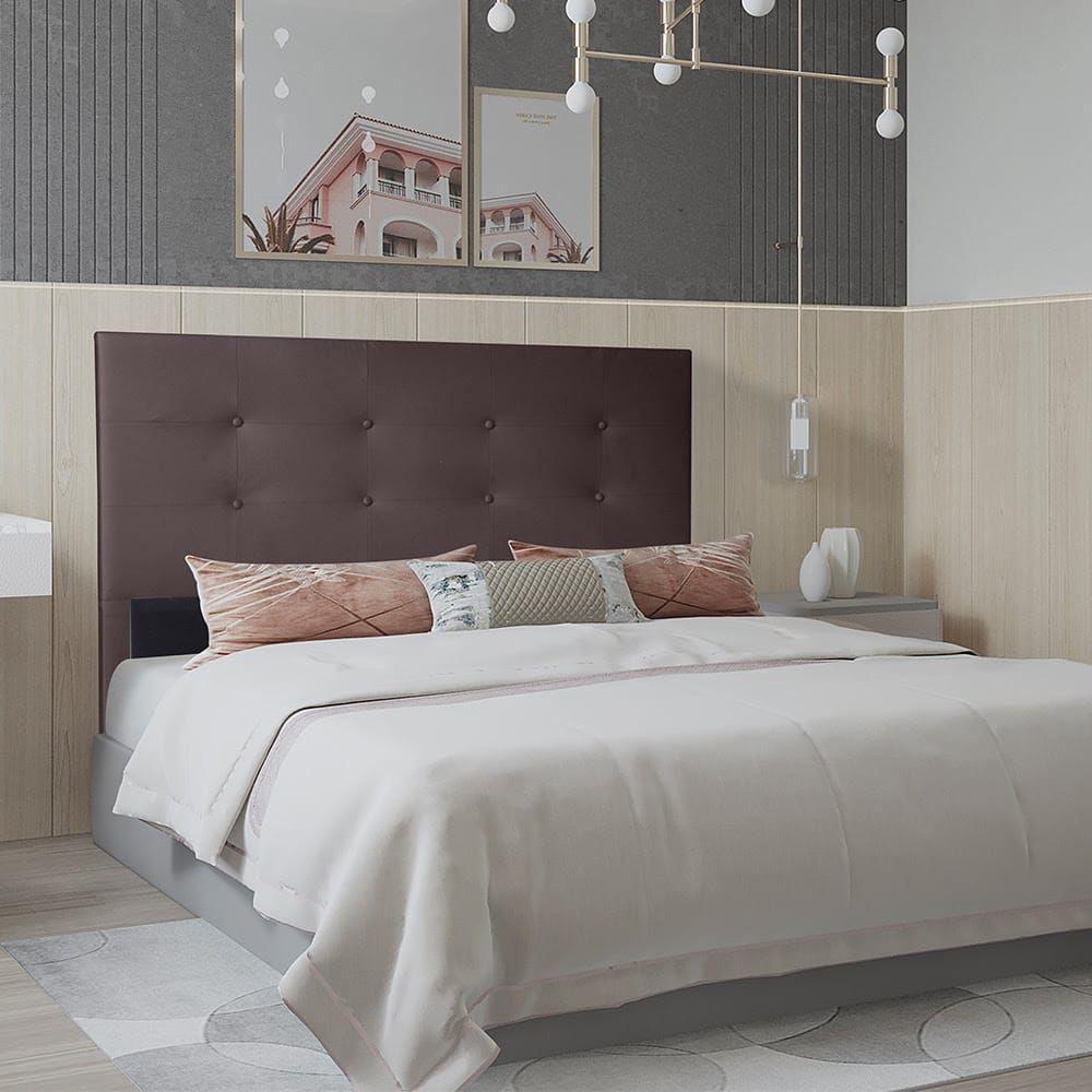 Cabeceira Berlim 1,95 Cm Cama Box King Size Suede Marrom - 3