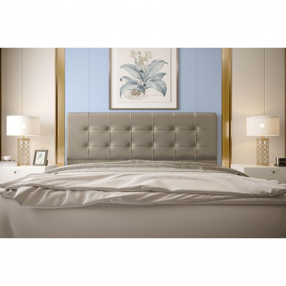 Cabeceira Atenas 1,95 Cm Cama Box King Size Suede Bege - 3