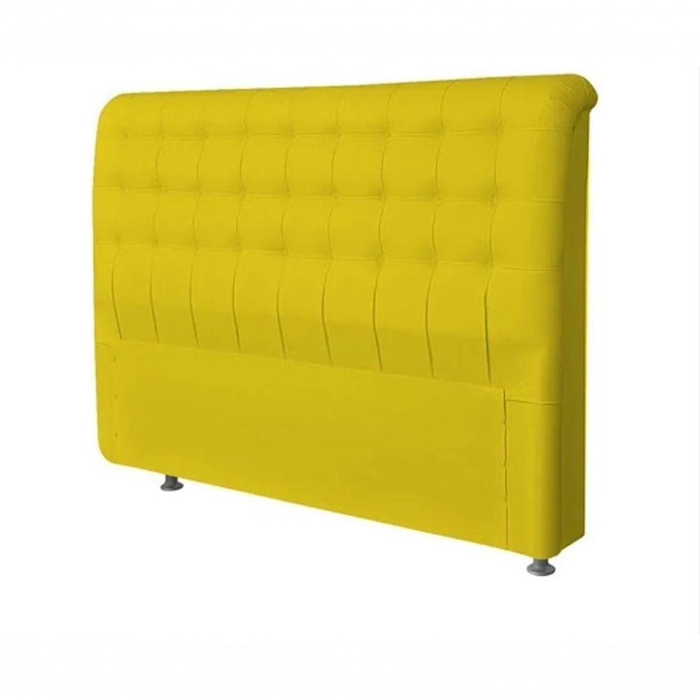 Cabeceira Dama 1,00 Cm Cama Box Solteiro Suede Amarelo - 2