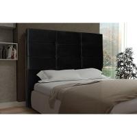 Cabeceira Tóquio 1,40 Cm Para Cama Box Casal Suede Preto - 3