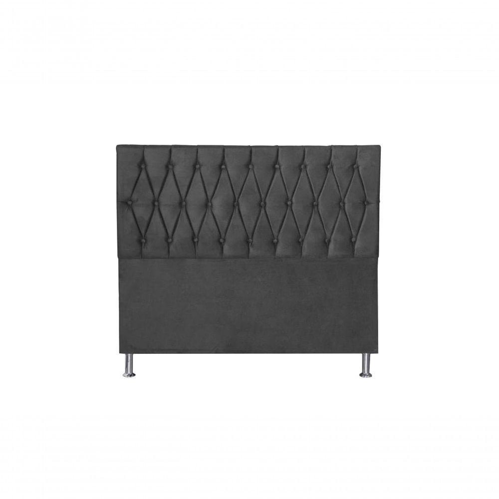 Cabeceira Paris 1,95 Cm Cama Box King Size Suede Cinza - 1