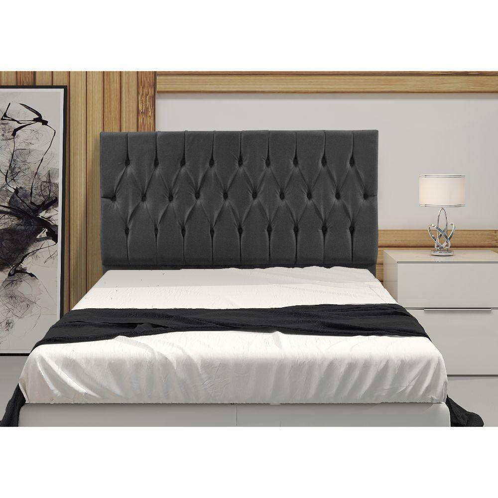 Cabeceira Madrid 1,60 Cm Para Cama Box Queen Suede Cinza - 3