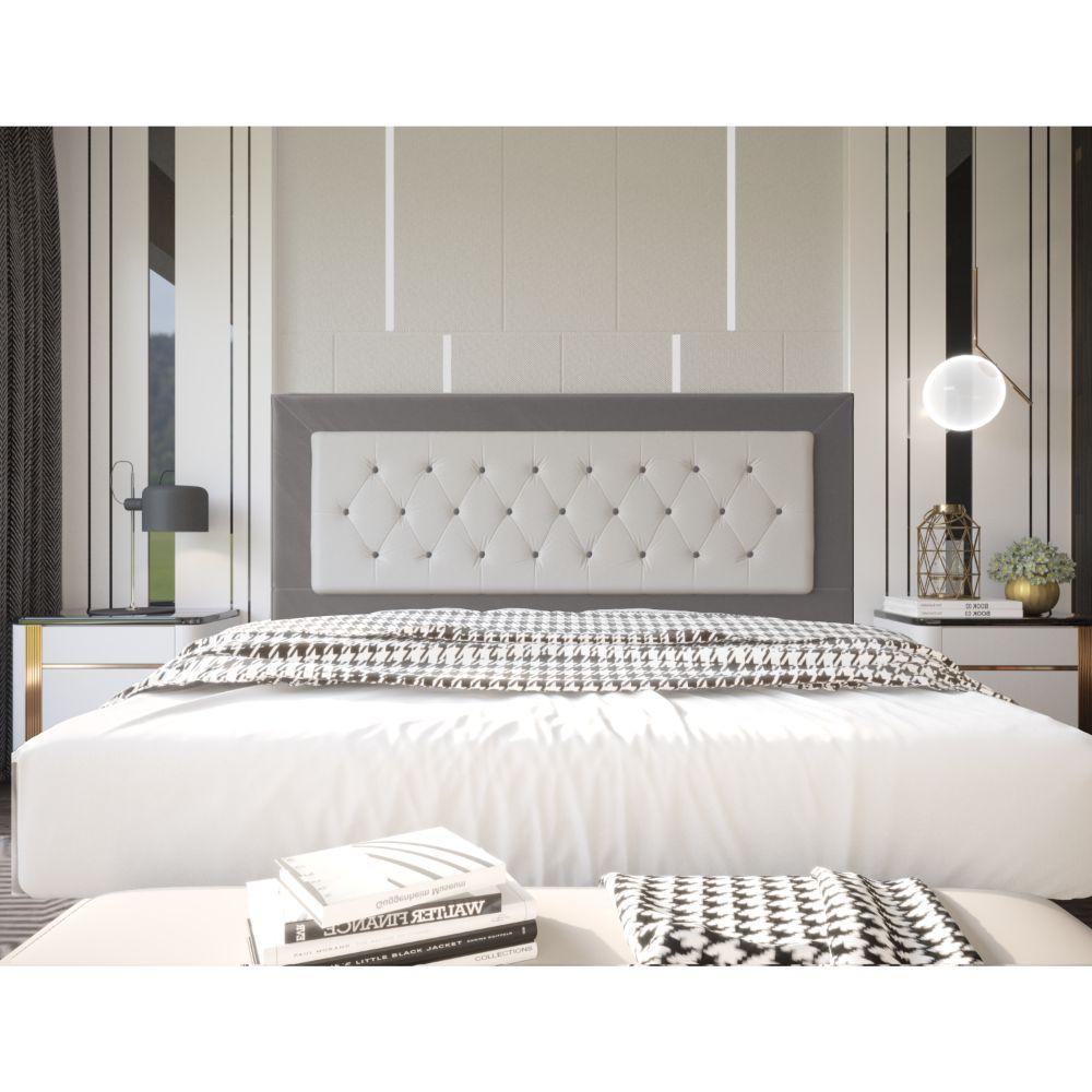 Cabeceira Havana 1,95 Cm Cama Box King Size Suede Cinza - 3