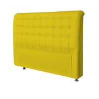 Cabeceira Dama 1,60 Cm Cama Box Queen Suede Amarelo - 1