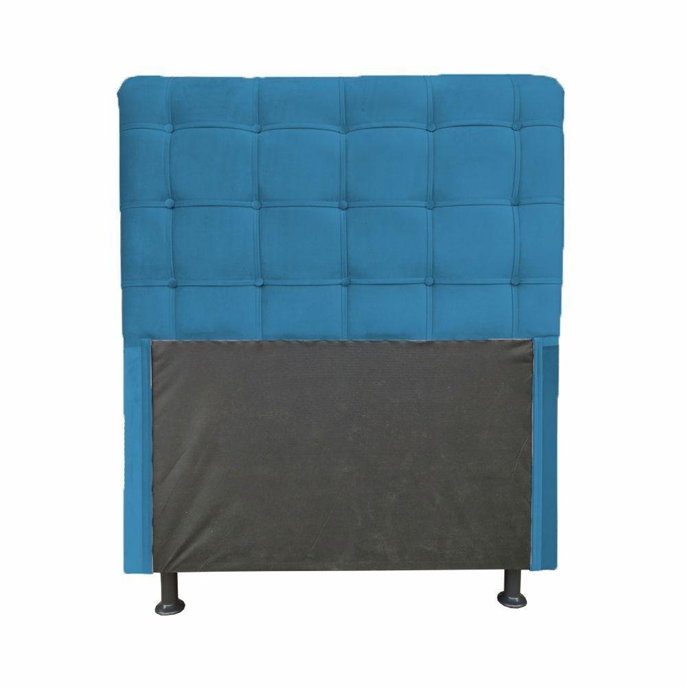 Cabeceira Dama 90 Cm Cama Box Solteiro Suede Azul Marinho - 1