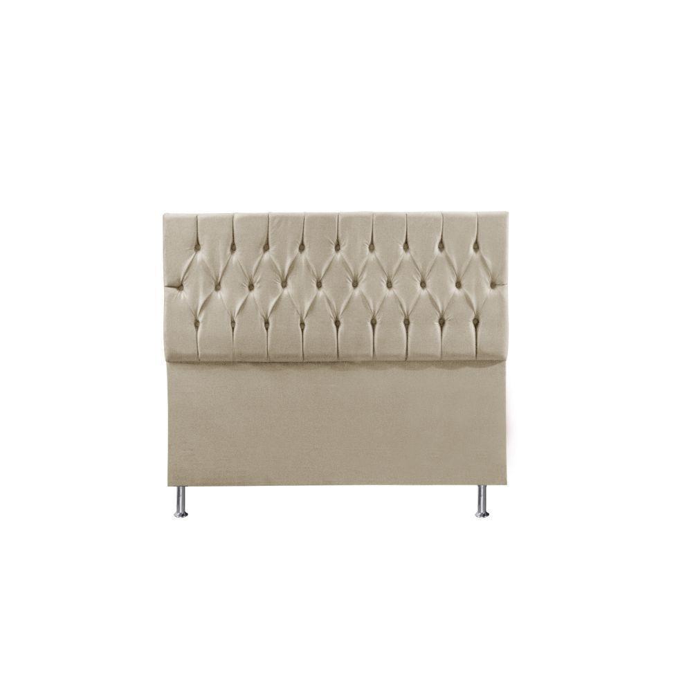 Cabeceira Madrid 1,60 Cm Para Cama Box Queen Suede Bege - 1