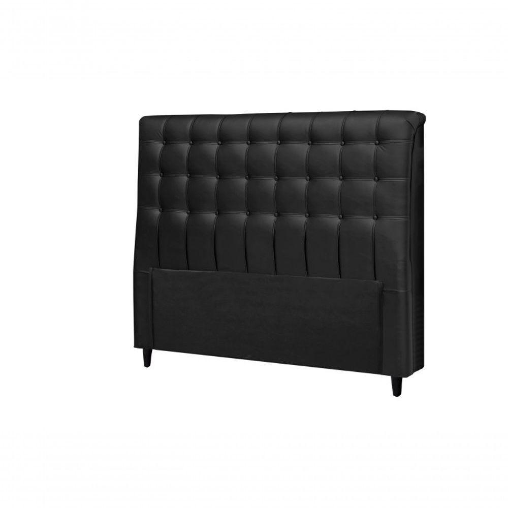 Cabeceira Dama 1,60 Cm Cama Box Queen Corino Preto - 1