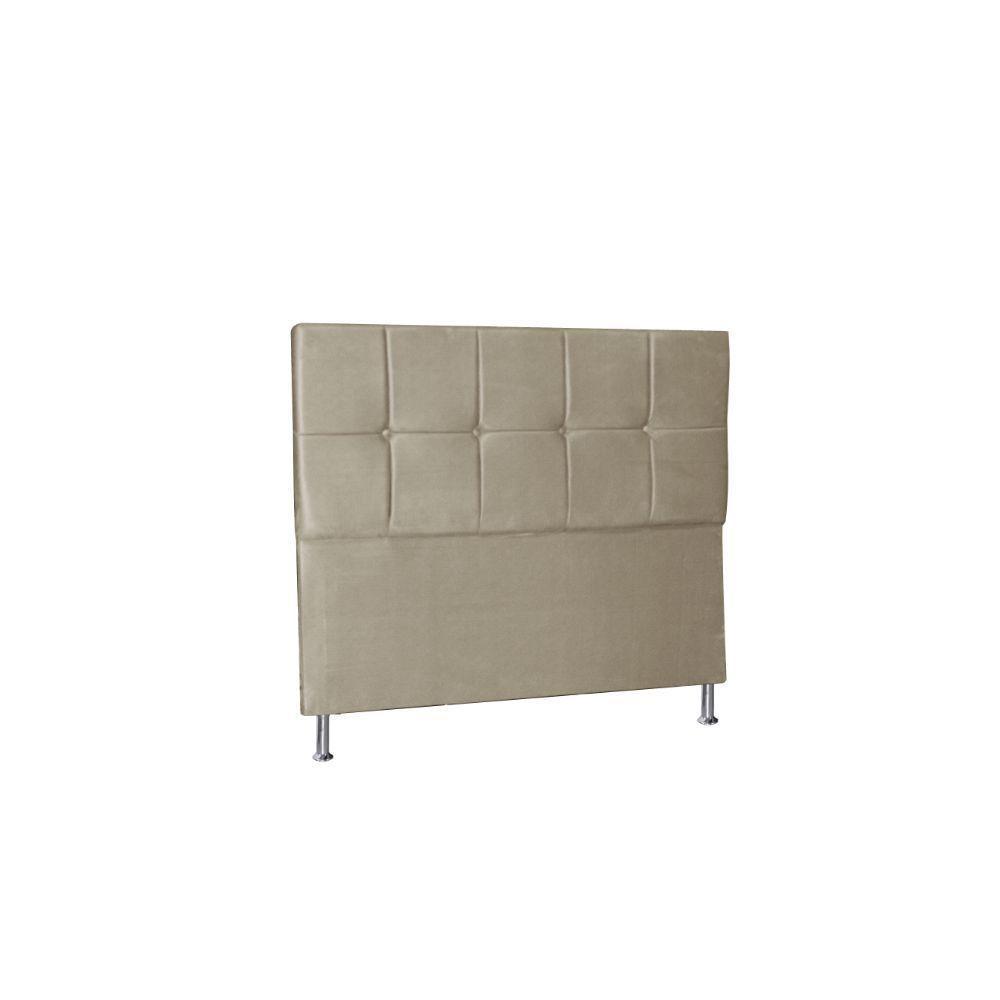 Cabeceira Lisboa 1,60 Cm Cama Box Queen Suede Bege - 1