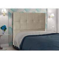 Cabeceira Lisboa 1,60 Cm Cama Box Queen Suede Bege - 3