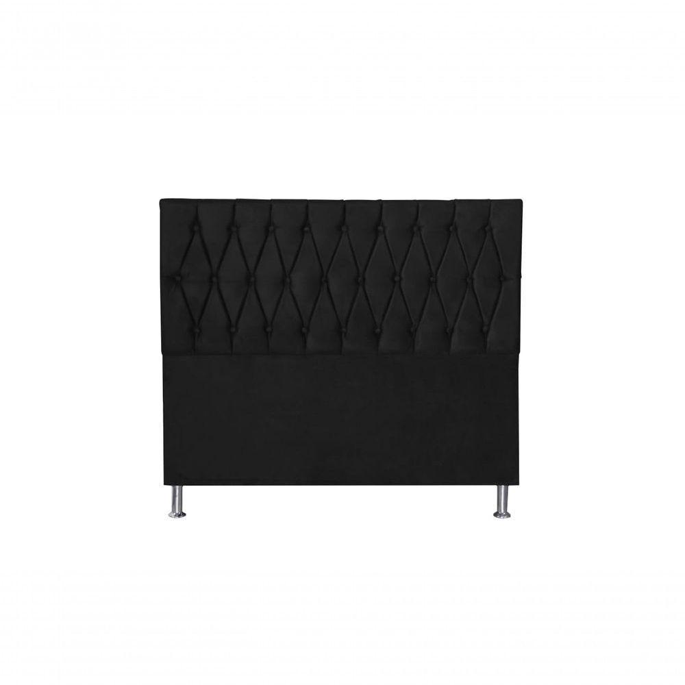 Cabeceira Paris 1,95 Cm Cama Box King Size Suede Preto - 1
