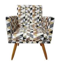 Kit 2poltronas Nina Sala De Estar Triangulo Bege - 3