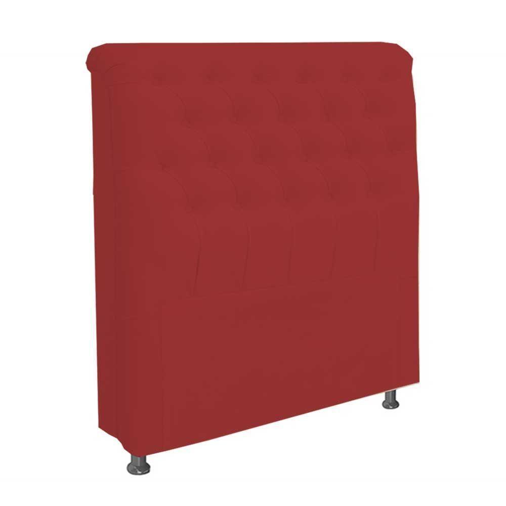 Cabeceira Dama 1,60 Cm Cama Box Queen Suede Vermelho - 1
