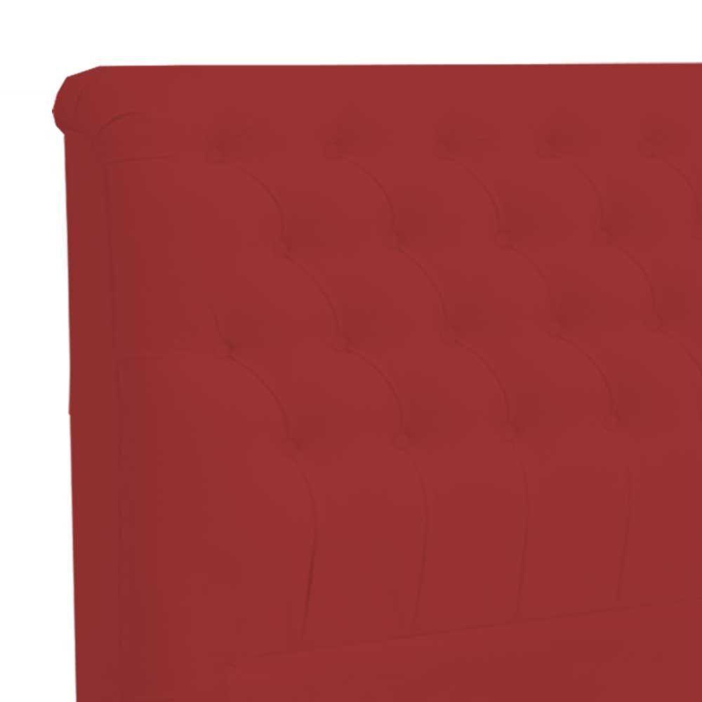 Cabeceira Dama 1,60 Cm Cama Box Queen Suede Vermelho - 3
