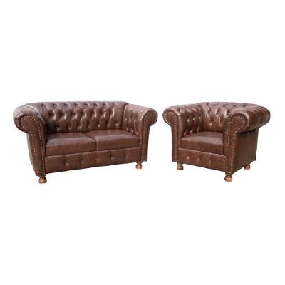 Conjunto Namoradeira Luís Xv Clássica Capitonê 1 Poltrona