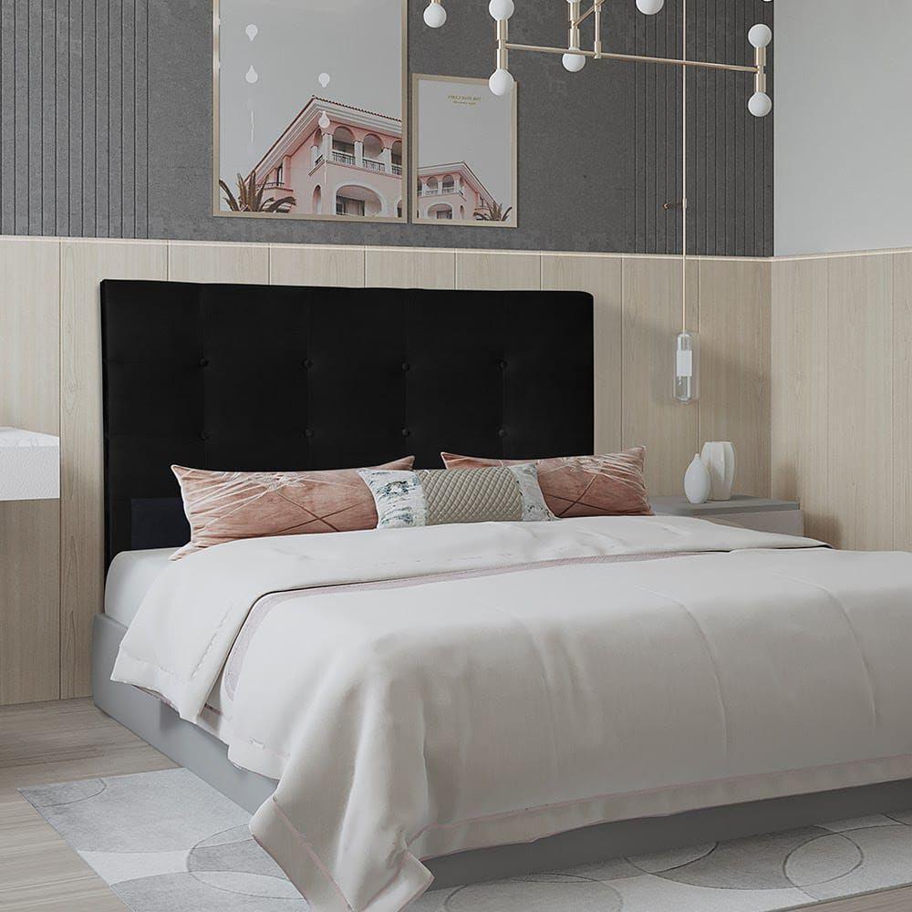 Cabeceira Berlim 1,60 Cm Para Cama Box Queen Corino Cinza - 3