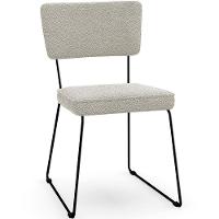 Cadeira Estofada Para Base Em Aço Allana L02 Bouclê Creme - 1