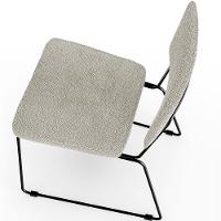 Cadeira Estofada Para Base Em Aço Allana L02 Bouclê Creme