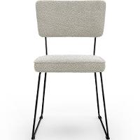 Cadeira Estofada Para Base Em Aço Allana L02 Bouclê Creme - 5