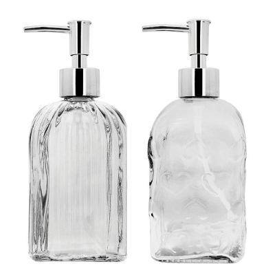 Jogo Lavabo Porta Sabonete Líquido Vidro Clear 500ml 2 Unidades - Tuut