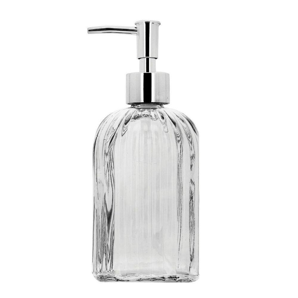 Saboneteira Porta Sabonete Líquido Vidro Clear Prime Listras 500ml - Tuut - 1