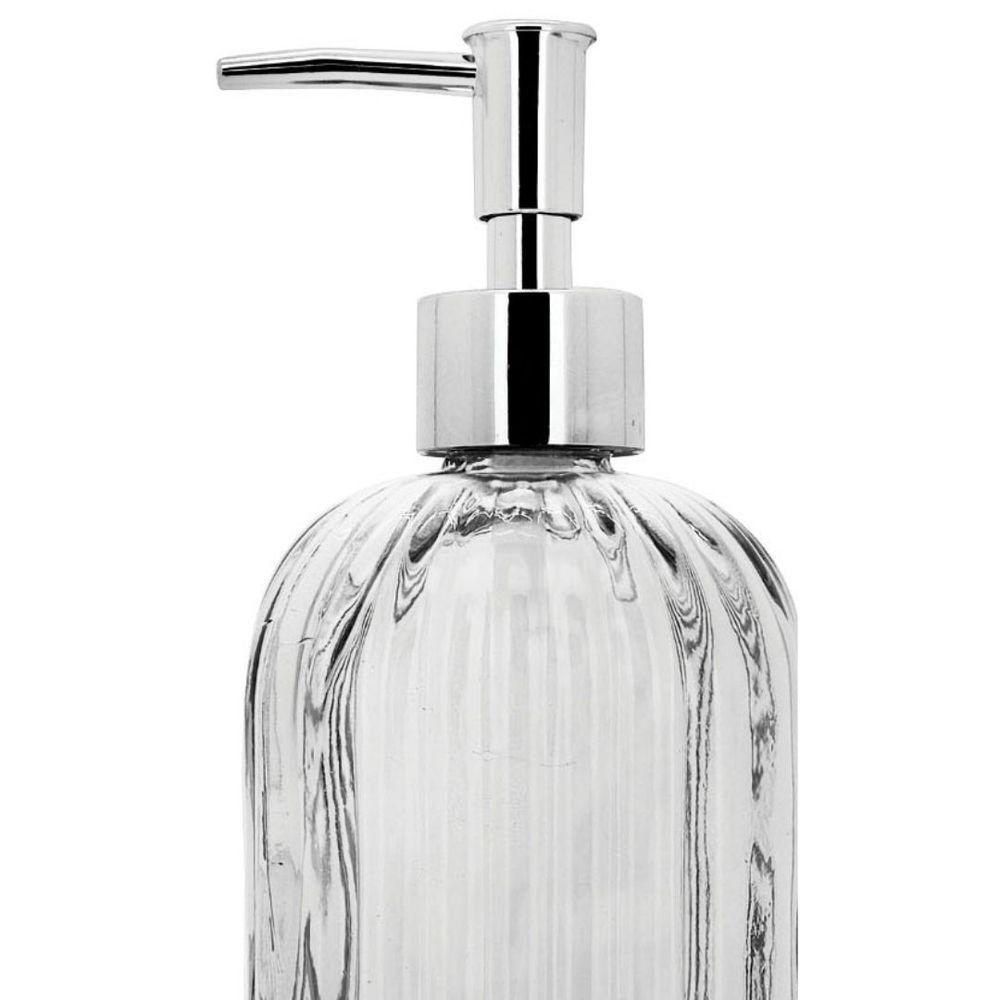 Saboneteira Porta Sabonete Líquido Vidro Clear Prime Listras 500ml - Tuut - 2