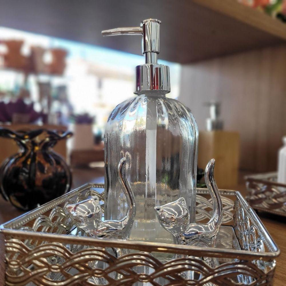 Saboneteira Porta Sabonete Líquido Vidro Clear Prime Listras 500ml - Tuut - 4