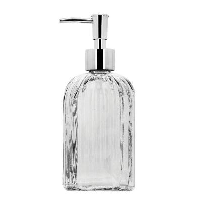 Saboneteira Porta Sabonete Líquido Vidro Clear Prime Listras 500ml - Tuut