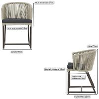 Cadeira De Jantar Noronha Alumínio Marrom E11 Trama Original Rami - 6