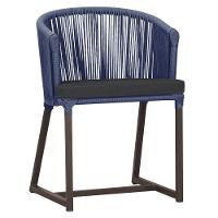 Cadeira De Jantar Noronha Alumínio Marrom E11 Trama Original Azul - 1