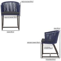 Cadeira De Jantar Noronha Alumínio Marrom E11 Trama Original Azul - 6