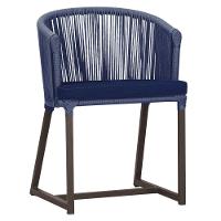 Cadeira De Jantar Noronha Alumínio Marrom E10 Trama Original Azul - 1