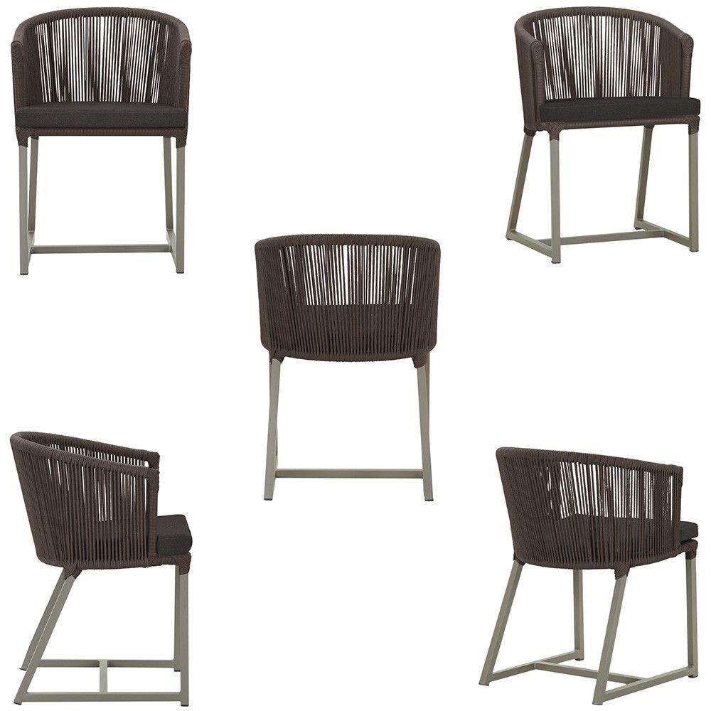 Cadeira De Jantar Noronha Alumínio Fendi E9 Trama Original Marrom - 3