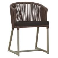 Cadeira De Jantar Noronha Alumínio Fendi E9 Trama Original Marrom - 1