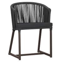 Cadeira De Jantar Noronha Alumínio Marrom E11 Trama Original Preto - 1