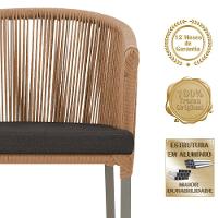 Cadeira De Jantar Noronha Alumínio Fendi E9 Trama Original Terra Cota - 5