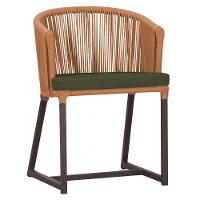 Cadeira De Jantar Noronha Alumínio Marrom E13 Trama Original Terra Cota - 1