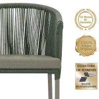 Cadeira De Jantar Noronha Alumínio Fendi E8 Trama Original Verde