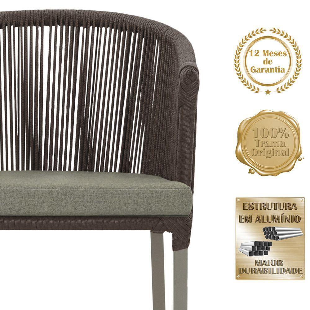 Cadeira De Jantar Noronha Alumínio Fendi E8 Trama Original Marrom - 5