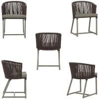 Cadeira De Jantar Noronha Alumínio Fendi E8 Trama Original Marrom - 3