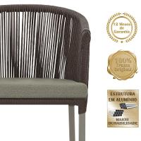 Cadeira De Jantar Noronha Alumínio Fendi E8 Trama Original Marrom - 5