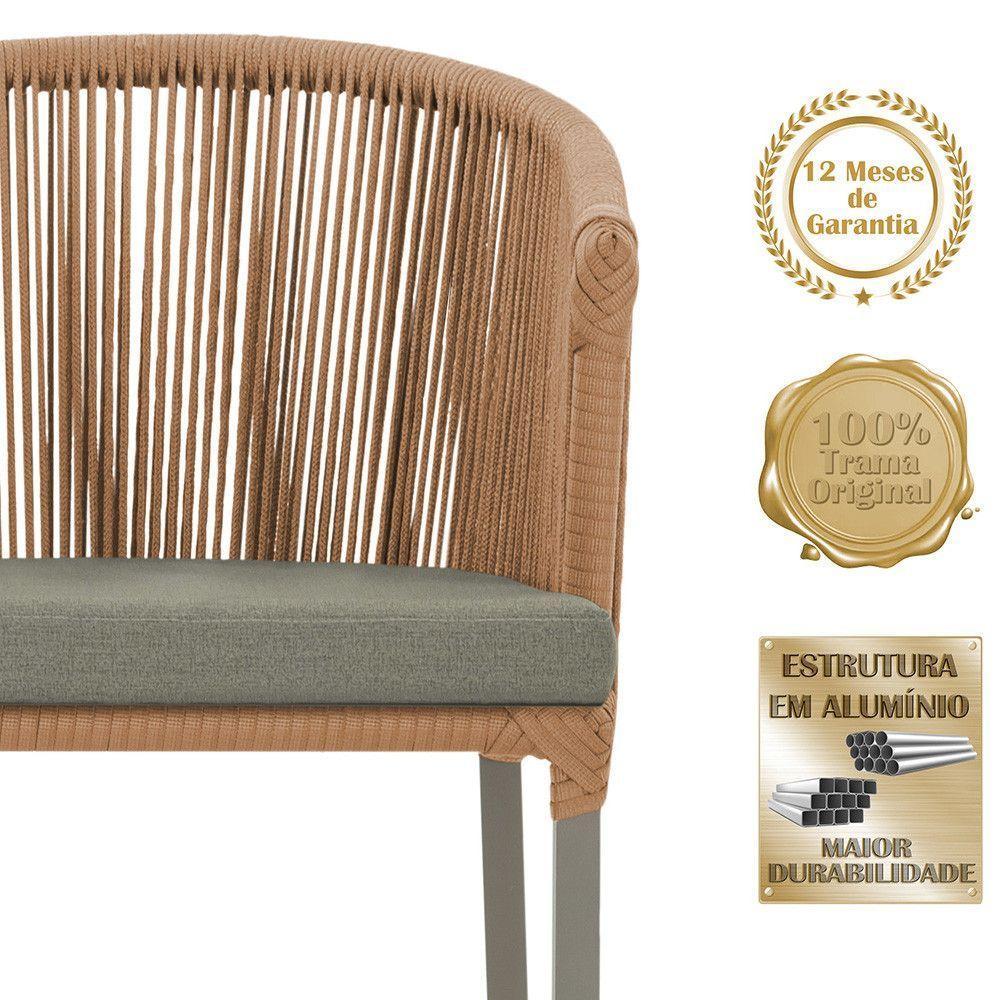 Cadeira De Jantar Noronha Alumínio Fendi E8 Trama Original Terra Cota - 5